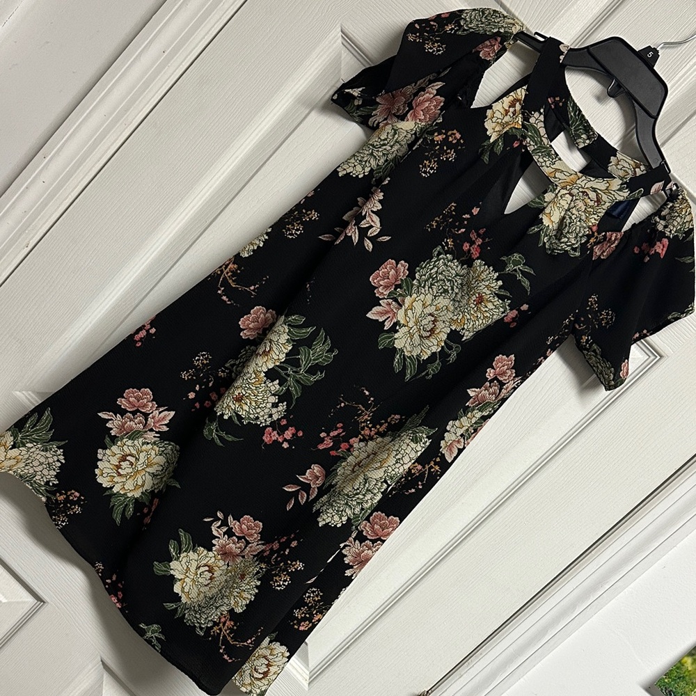 Floral Black Dress